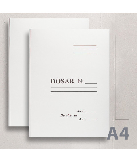 Dosar din carton FĂRĂ şină A4, 250-260 gr